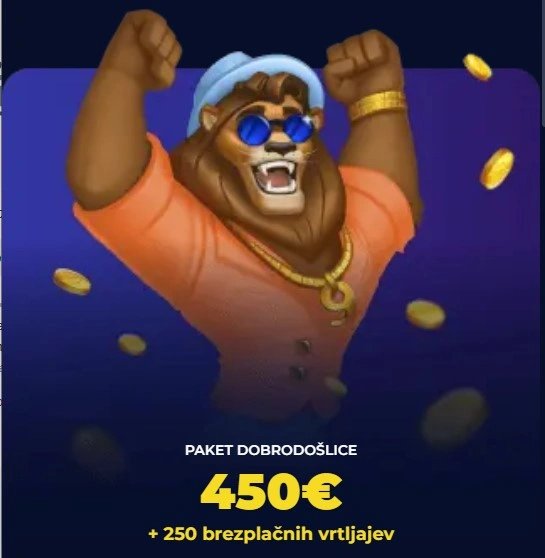 Dobrodošlica bonus v spletni igralnici Nine Casino