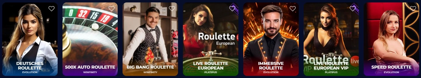 Spletne igre rulete v Nine Casino